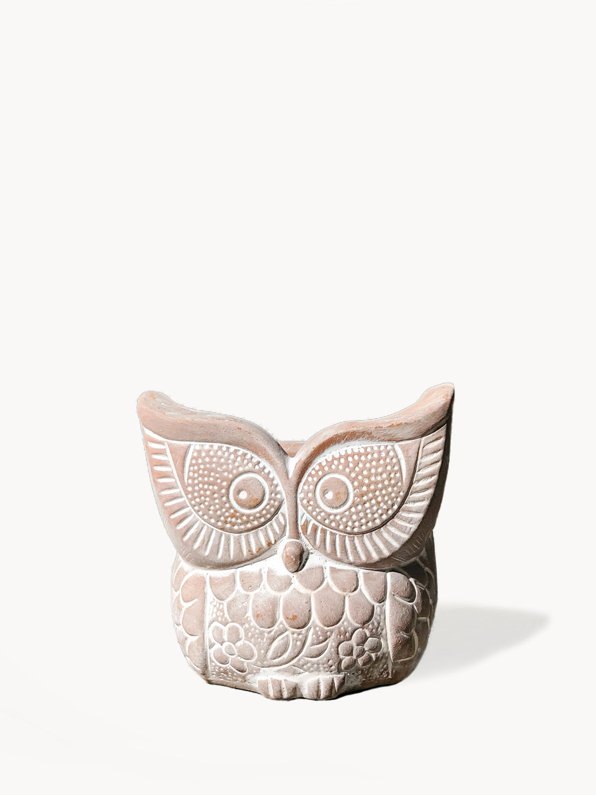 Terracotta Pot - Big Eye Owl-0