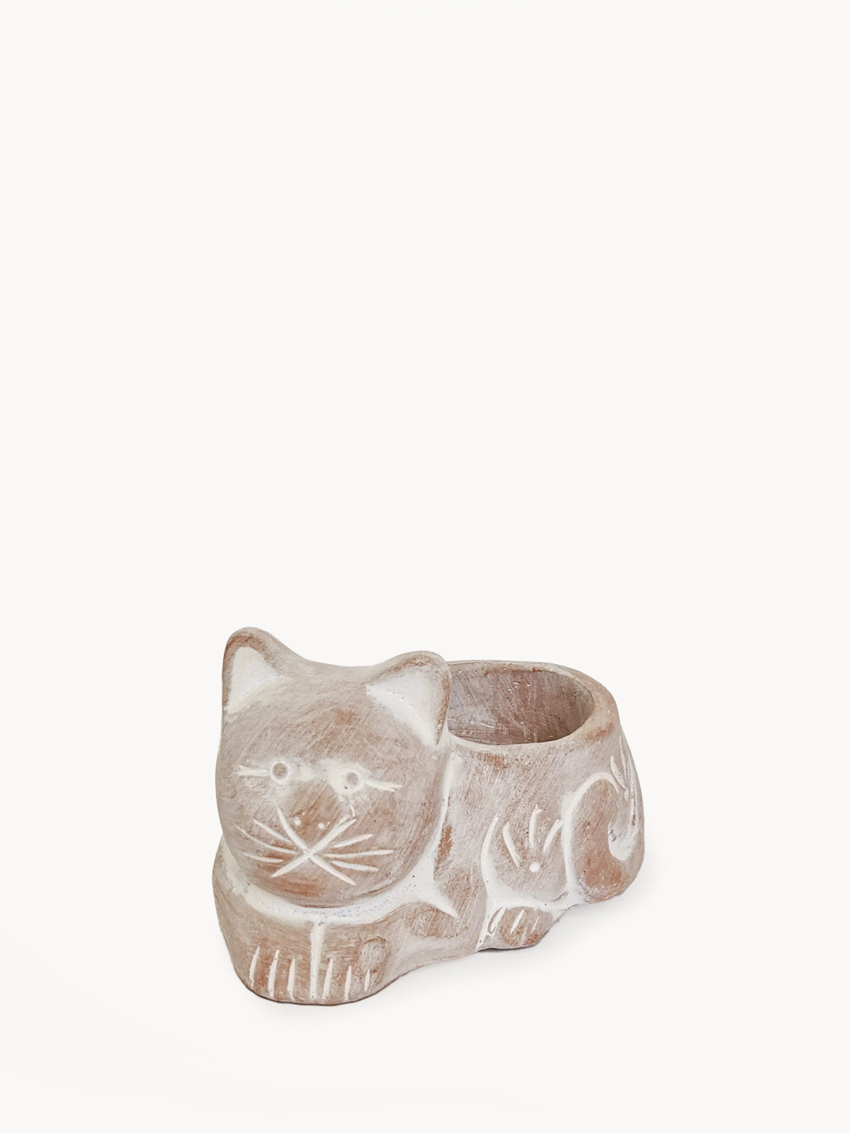 Terracotta Tea Light Candle Holder - Cat-0