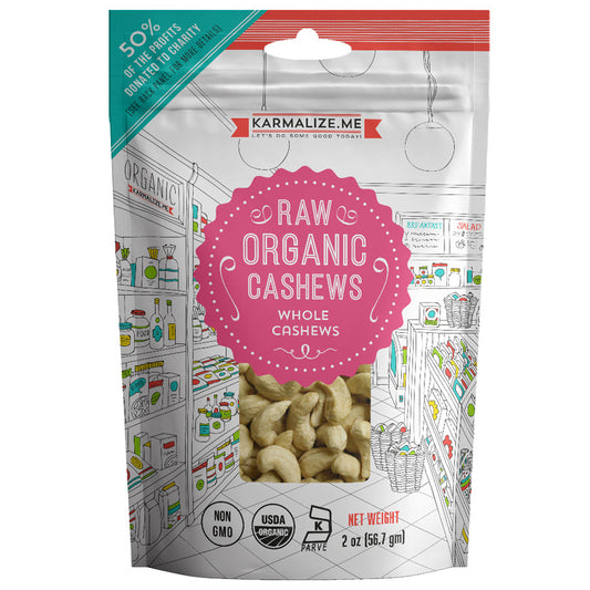 Organic Raw Cashews Snack Pack Size - 2 oz-0