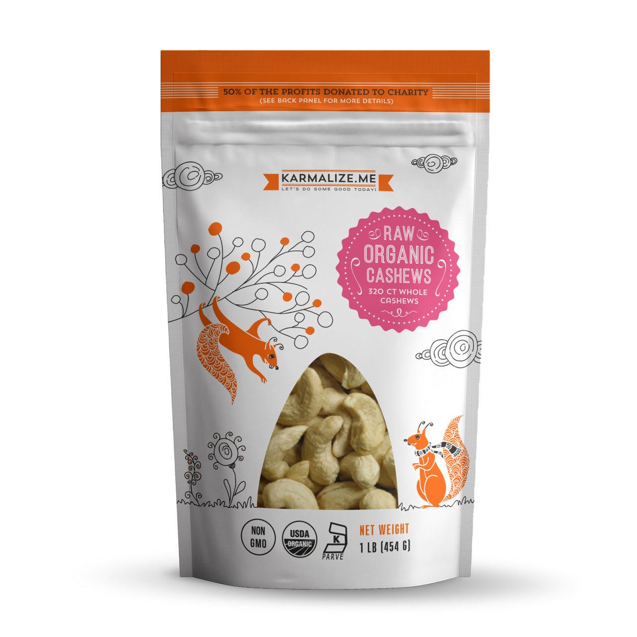 100% Raw Organic Cashews, Whole - 1lb-0